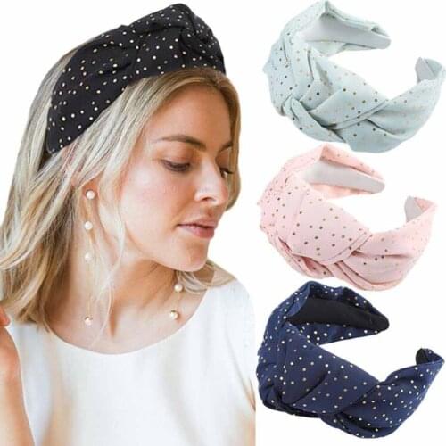 Haimeikang Wide Top Knot Headbands For Women Dot Head Band Bezel Girls Hairband Hair Hoop Female Hair Accessories