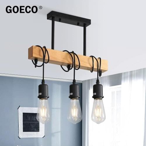 E27 Industrial Pendant Lighting, 3-Light Hanging Light Fixtures,Vintage Wood Winding Ceiling Lamp Creative LOFT Bar luminaire