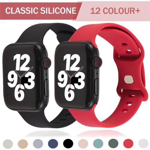 Wrist Strap for Apple Watch Band 40/44/42/38mm Watchband Belt Sport Silicone Loop Belt Bracelet IWatch Series SE 6 5 4 3 Bands