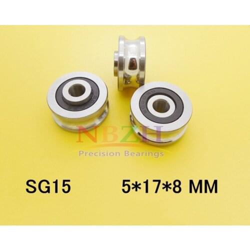 2019 10 Pcs Sg15 Sg5rs U Groove Bearings 5x17x8x9.75mm For Tracking Guide Roller For Co2 Laser Engraving Cutting Machine