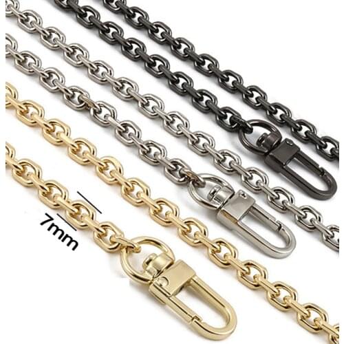 7mm Gold, Gun Black, Silver Replacement Purse Chain Shoulder Crossbody Strap for Small Handbag, Clutch Bags DIY O Chains