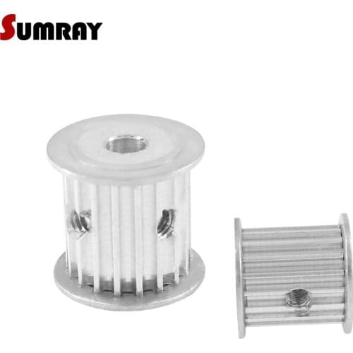 SUMRAY 3M 18T Timing Pulley 4/5/6/6.35/8mm Bore Timing Belt Pulley 16mm Belt Width Pulley Wheel For Laser Machines 2pcs