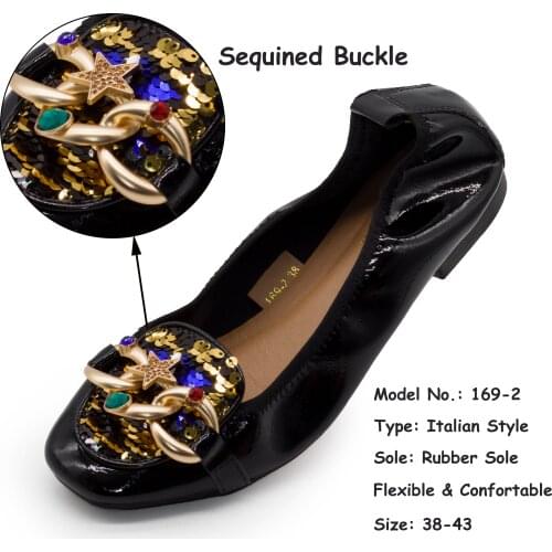 Sequined Party Dance Shoes African Banana Shoes for Ladies Girls Soft Roll Up Flat Shoes for Woman Chunky Chic Female Flats