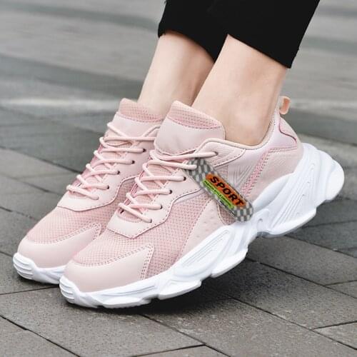 2021 Fashion Spring Breathable Comfort Running Casual Woman Sport Shoes Women Chunky Womens Sneakers Platform Black Shoes