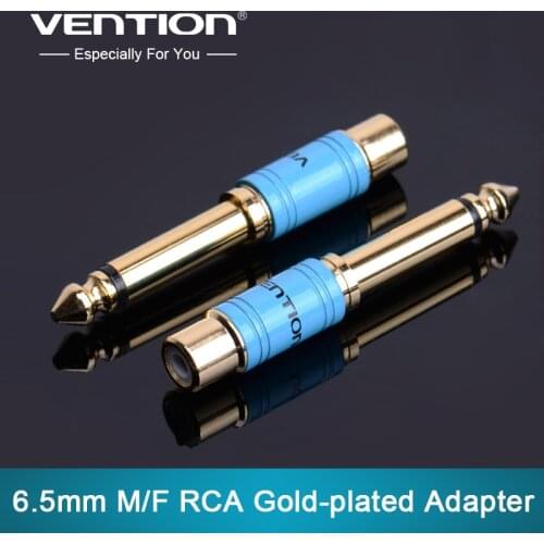 Vention New 6.35mm 1/4" Male Mono Plug to RCA Female Jack Audio Adapter Connector for Projector Computer Microphone 1PC