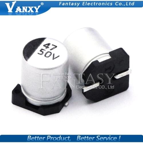 10PCS Electrolytic capacitor 50V47UF 6.3*7.7mm SMD aluminum electrolytic capacitor 47uf 50v