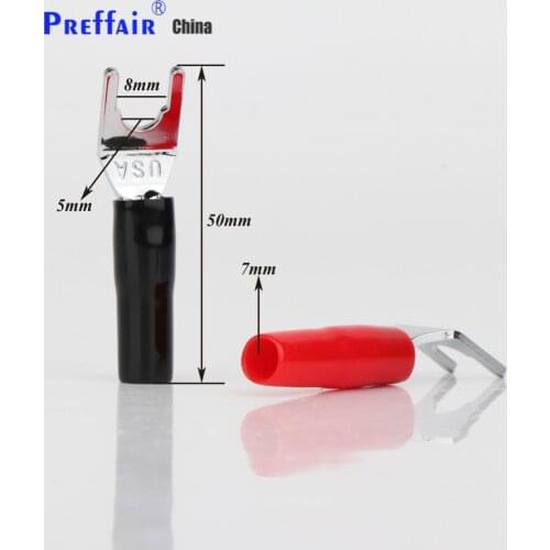 12pcs SY1519 High Quality Rhodium Plated Spade Plug Speaker Cable Spade Connector Terminal Plug