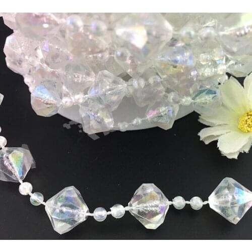 15M/Roll Hanging Acrylic Crystal Garland Bead Strand Gem Centerpiece Large Gemstone Chrismas DIY Wedding Party Manzanita Tree