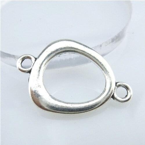 15pcs Antique Silver Metal Circle Connector Charms Pendants DIY Jewelry Findings Accessories Wholesale
