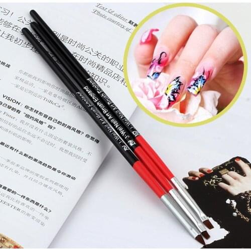 3 pcs/set Nail Art Design UV Gel Acrylic Brush Pen Drawing Painting Set Tool Nail Brushes