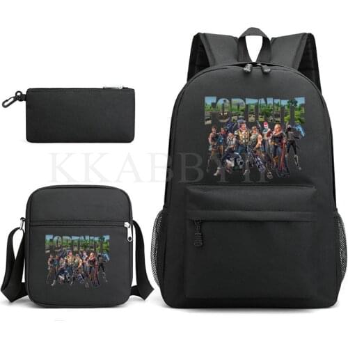 Game Fortnites 3pcs Set Backpack Student Cartoon Printed School Bag Bookbag Unisex Casual Travel bags Shoulder Bag Mochila