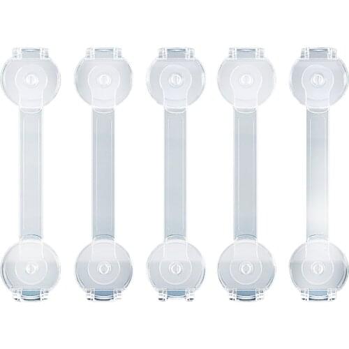 5pcs Flexible Adjustable Children Safety Protection Drawer Pair Unlock Strap And Lock System Security Lock