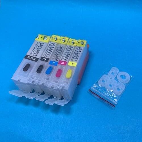 YOTAT 5pcs Empty Refillable ink cartridge PGI-550 CLI-551 for Canon PIXMA IP7250 MG6350 MG5450 MX925 MX725 MG7150 MG6450 MG5550