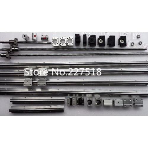6 sets linear rail SBR16 L350/750/1250mm+SFU1605-1250/750/350mm ball screw+3 BK12/BF12 + SRJ30C-14*10mm Coupling/couple