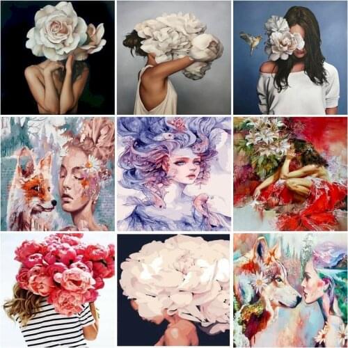 Scenery Acrylic Paint By Numbers Set Oil Painting For Adults DIY Kits Canvas Frame Picture Drawing Coloring By Numbers Decor Art