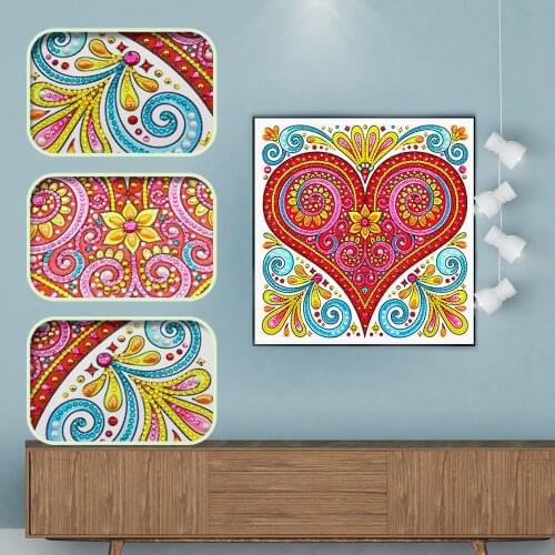 5D Diamond Painting DIY Shaped Crystal Diamond Embroidery Set "Cartoon Heart" Home Decoration Gift
