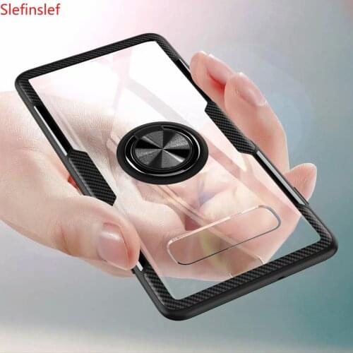For Samsung Galaxy A30 A50 A10 A20 A70 Case With Ring Stand Magnet Transparent Protect Cover case for samsung m10 m20 s10 plus