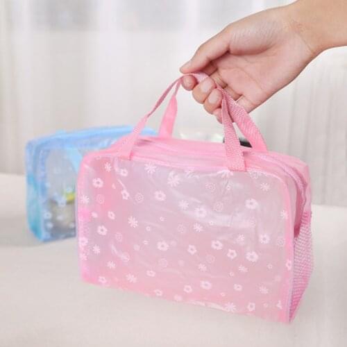 Portable Transparent Cosmetic Bag Waterproof Makeup Organizer Toiletry Kit Bathing Storage Bags Wash Toothbrush Pouch Handbag