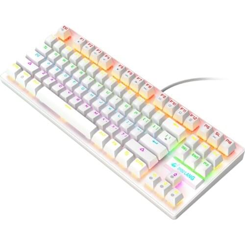 K2 Gaming Mechanical Keyboard USB Wired 87 keys with Blue Switch Wire RGB Backlight Gaming Keyboard for PC Computer