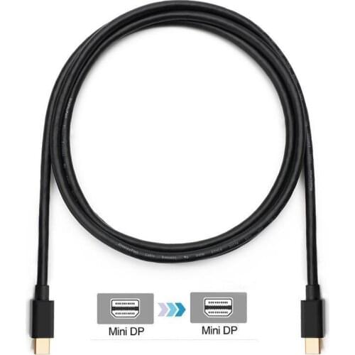 New Mini DP to Mini DP Displayport to thunderbolt Cable Gold Plated 6ft 183cm Black