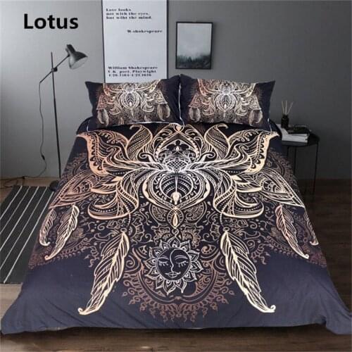 Bohemian bedding set Printed golden lotus turtle duvet cover sets 11 size bedclothes bed sets boho queen size comforter sets H69