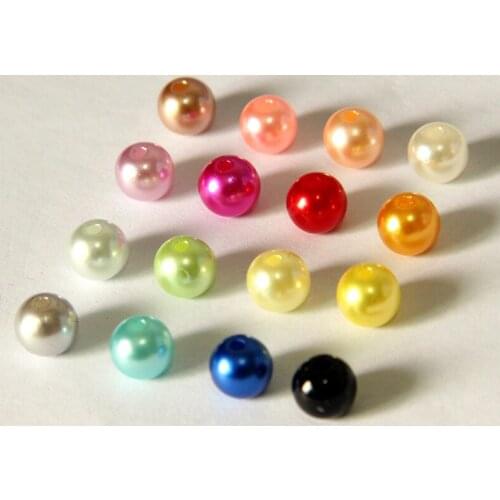 100pcs/bag With Hole ABS Imitation Pearl Beads 6 8 10MM Round Plastic Acrylic Spacer Bead for DIY Pearls Jewelry Making Findings