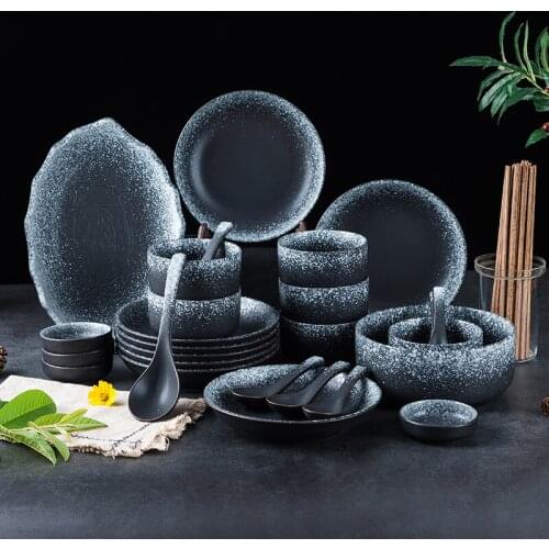 LingAo Household microwave cutlery to eat rice bowl plates Nordic couple bowls