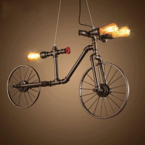 Loft Retro Industrial Style Personality Water Pipe Bicycle Chandelier Cafe Restaurant Bar Bar Clothing Store Decoration