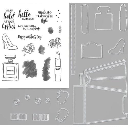 Make Up Metal Cutting Dies and Stamps Stencils For DIY Scrapbooking Photo Album Decor Die Cut Embossing Paper Card Crafts Making