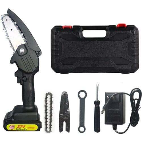 Mini Electric Chainsaw Set Wireless Handheld Pruning Saw 4inch 21V Lithium Battery Wood Cutter Home Garden Logging Power Tool