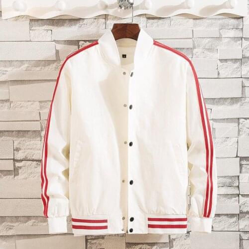 Masculine stripe loose Retro vintage baseball uniform pilot jacket mans sportwear sweatsuit windbreaker hip hop bomber jackets