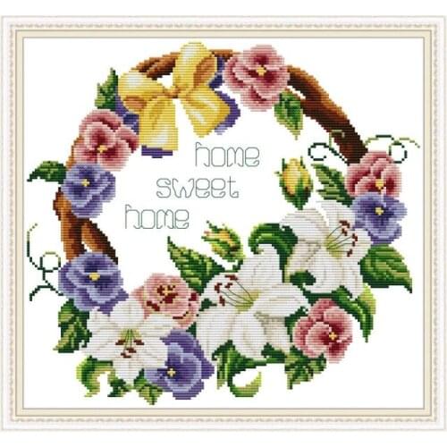 Sweet home cross stitch kit aida 14ct 11ct count printed canvas stitches embroidery DIY handmade needlework