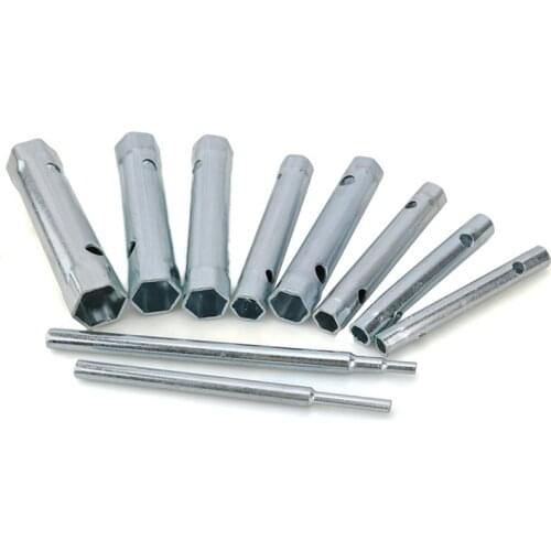6/7/10PC 8-19mm 6-22mm Metric Tubular Box Wrench Set Tube Bar Spark-Plug Spanner for Automotive Plumb Repair Steel Double Ended