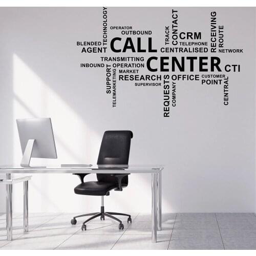 Call Center Wall Decal Word Cloud Office Studio Lettering Interior Decoration Door Window Vinyl Sticker Creatives Art Mural Q313