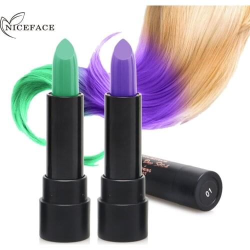 Niceface hair color bar gold pink green black color hair wax stick one time Quick Hair Dyeing Pen Repair Bar QB050