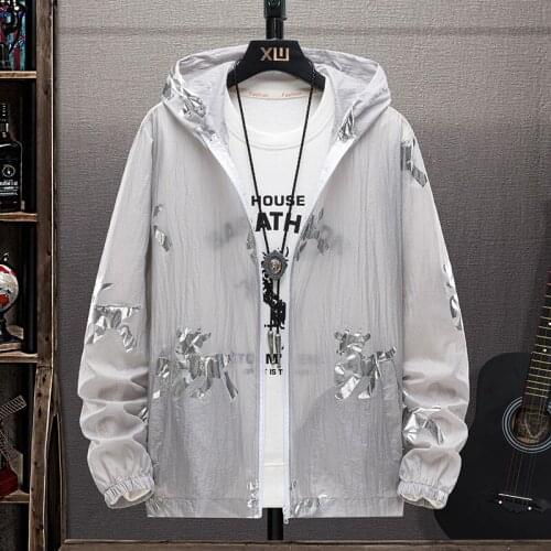 2021 New Air-conditioning Shirt for Men and Women Casual Printing Windbreaker Zipper Thin Hooded Couple Sun Protection Jacket