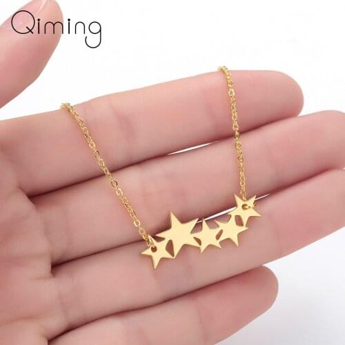 2020 Bohemia Star Necklace for Women Baby Pentacle Pentagram Gold Pendant Necklace Engagement Wedding Jewelry
