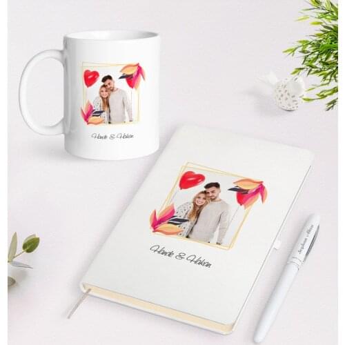 Personalized Is Photo White Notebook Pen and Mug Seti-28