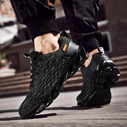 Plus Size Summer Outdoor Rubber Hard-wearing Men Sneakers Mens Running Shoes Sport Women Sports Shoes Man Black GMB-0344