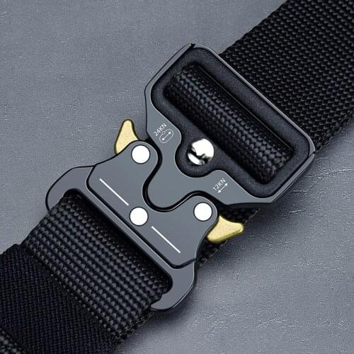 Army Tactical belt Military high quality Nylon Mens training belt metal multifunctional buckle outdoor sports hook new