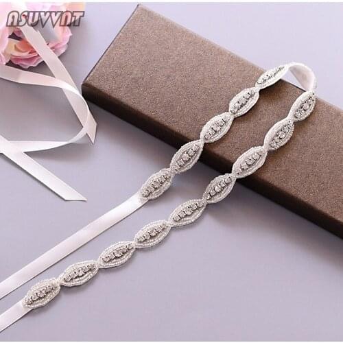 Trendy Women Belt Thin Beaded Bride Belts Handmade Applique Belt Gift For Girl Wedding Accessories Party Dress Decoration