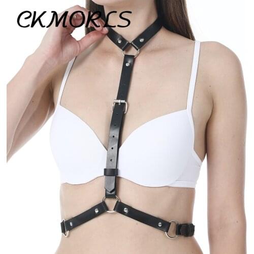 CKMORLS Sexy Pu Leather Harness Belts Bustier Corset Suspenders Women Underwear Lingerie Belt Punk Adjustable Erotic Harness Top