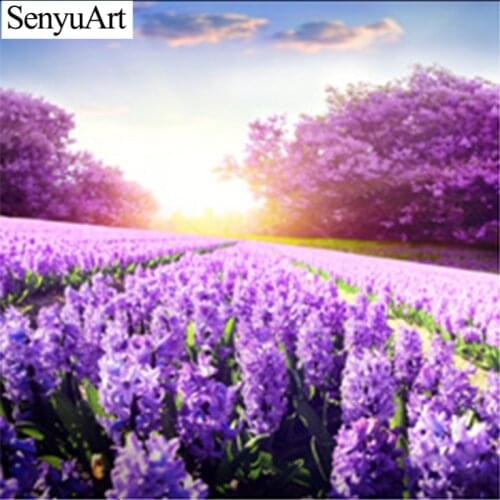 SenyuArt Diamond Paintings Cuadros Lavender Embroidery Mosaic Accessories Cross-Stitch Kits Crystal Rhinestone Full Drill Crafts