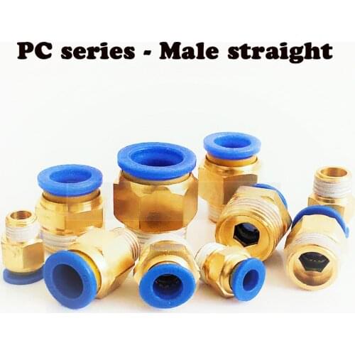 PC Air Pneumatic fitting C type quick connector 4mm 6mm Hose Tube Quick Coupling Brass Fitting Male Thread Air Pipe Connector