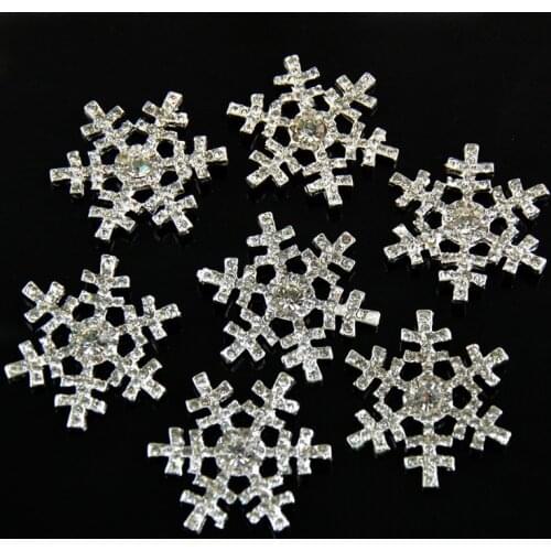 New Christmas Snowflake Rhinestone Full Crystal Snow Flower For girl Headband clothes Free Shipping 50pcs/lot PJB24