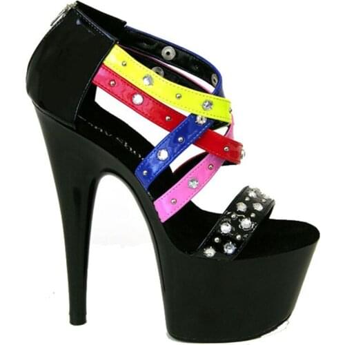 Noble Rivets With Cutout The Temptation of Sandals Temptation 17cm Ultra High Thin Heels Shoes Gothic High-Heeled Sandals