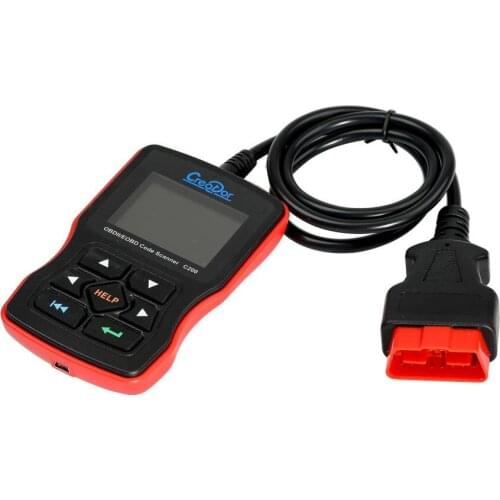 High quality Genuine Creator C200 OBD2/EOBD code reading card 2.4" color screen car detector auto diagnostic tool multi-language