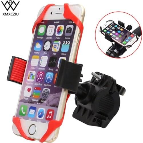 XMXCZKJ Motorcycle Phone Holder Bicycle Handlebar Mount Holder With Silicone Support Cellphone Motorcycle For iPhone xr 7 Xiaomi