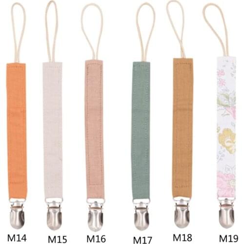 Cotton Linen Pacifier Clips Chain Dummy Clip Pacifier Holder Nipple Soother Chain For Infant Baby Feeding