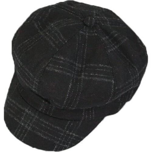 Women Autumn Winter Octagonal Cap Stylish Versatile Korean-style British-Style Beret Retro Korean-Style Woolen Beret